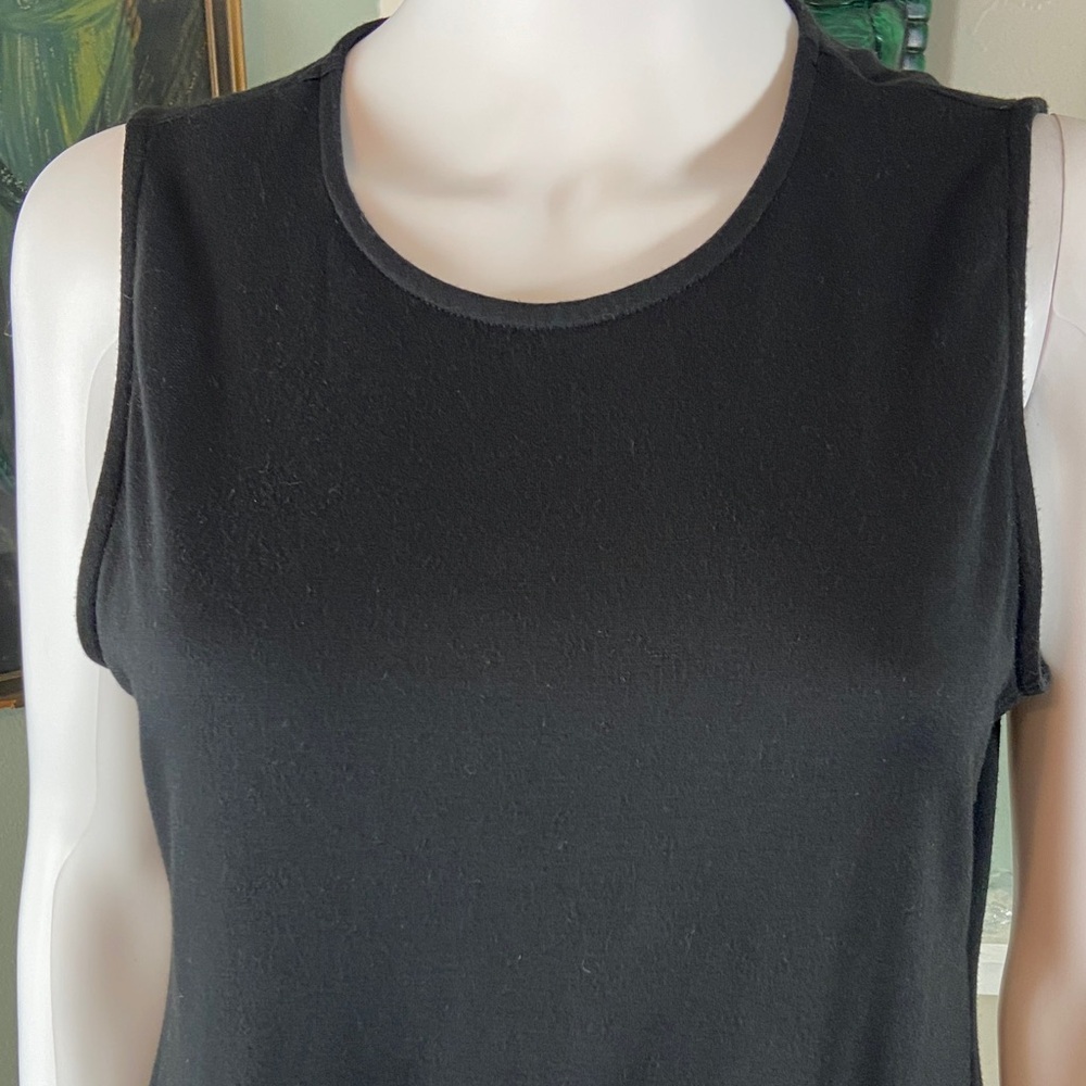 Emma & Michele Cinch Ruched Black Mini Dress Tank Top Side Tie M Sleeveless - Picture 5 of 10